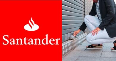 Agência do Banco Santander com portas fechadas após anúncio de encerramento de unidades no Brasil