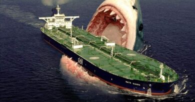 Ilustração mostra Titanoboa e Megalodon em confronto hipotético no oceano pré-histórico